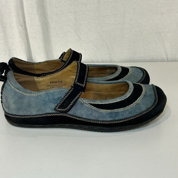 Spring Step Annette Mary Jane Shoes Womens 39 8.5 Blue Leather Adjustable Strap - Picture 1 of 8